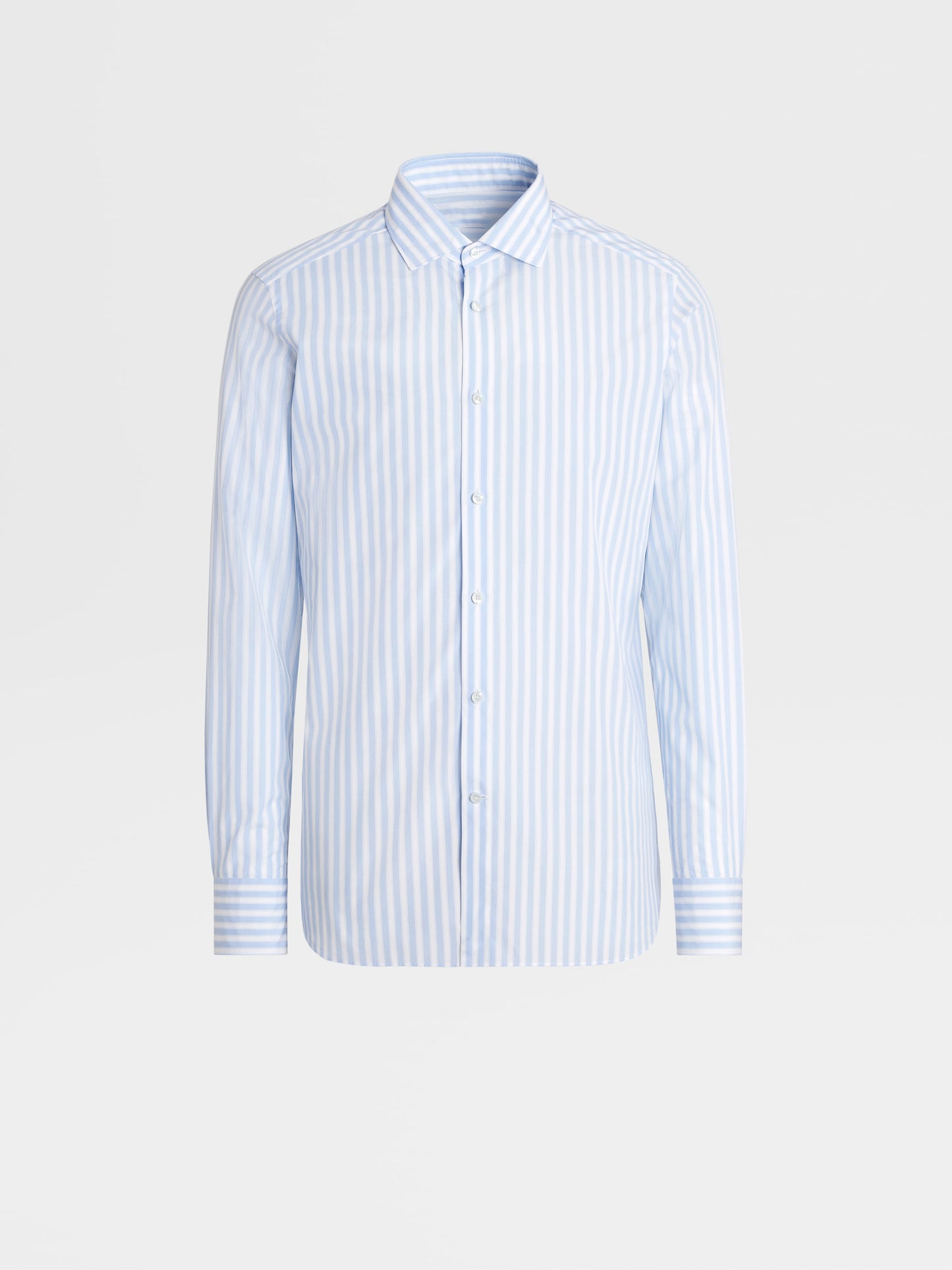 淺藍色大條紋 TROFEO 棉質長袖襯衫