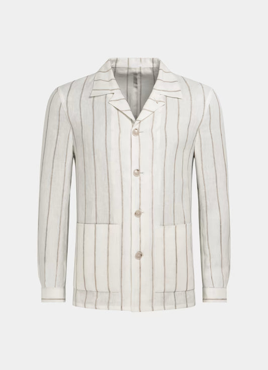 純亞麻襯衫式外套