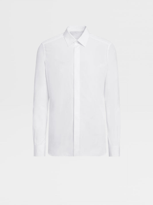白色 TROFEO 棉質長袖襯衫