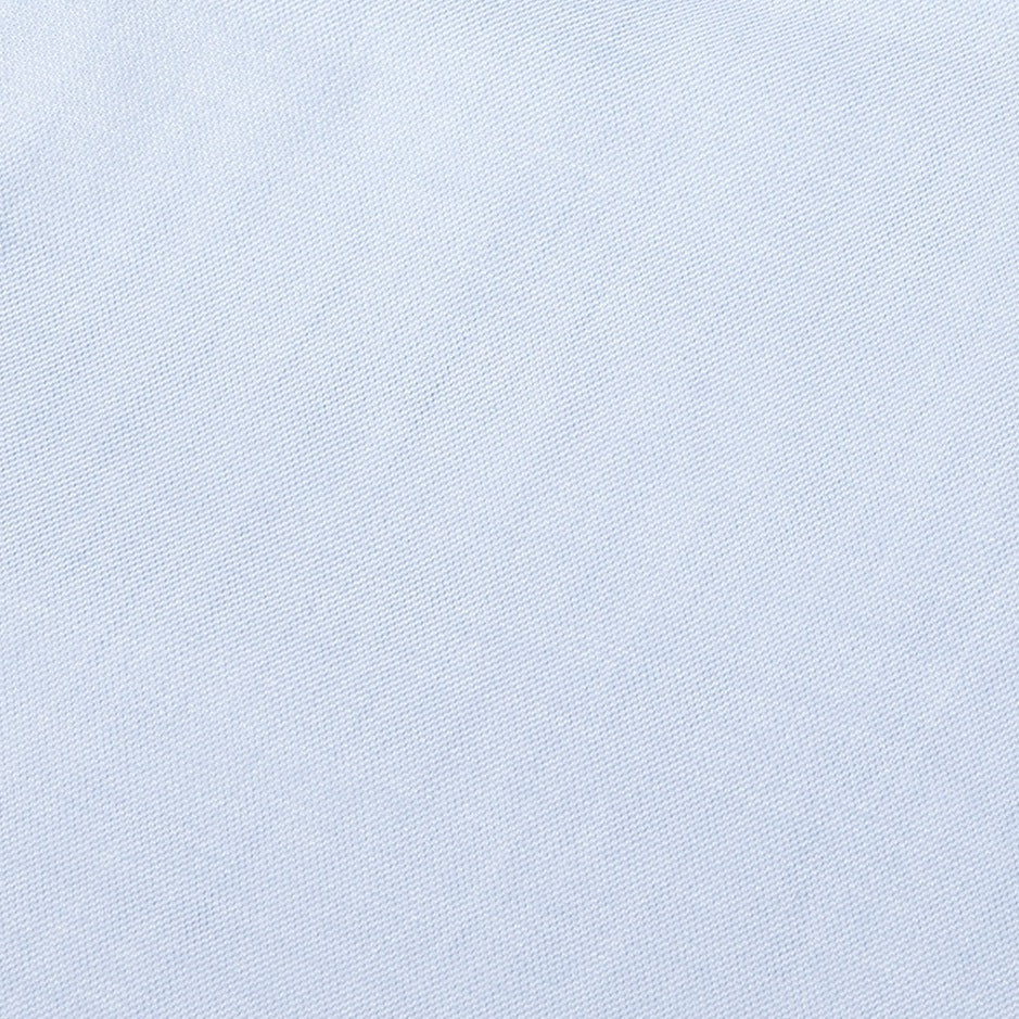 淺藍色 TROFEO 棉混桑蠶絲短袖襯衫