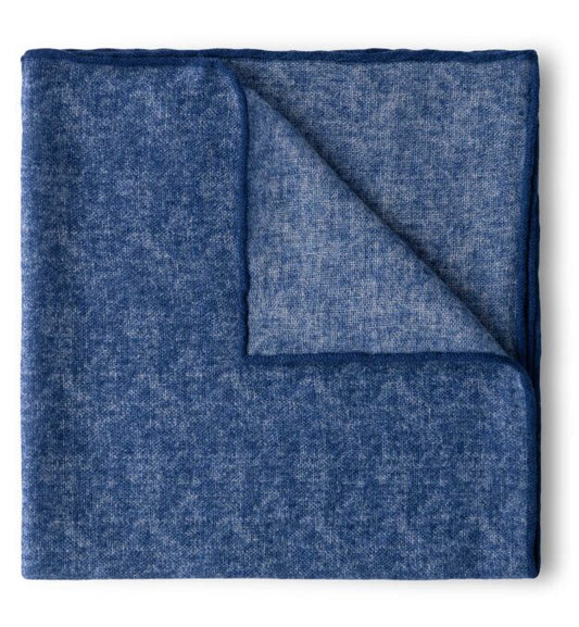 藍色 羊毛絲質 袋巾