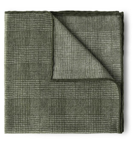 綠色 羊毛絲質 袋巾