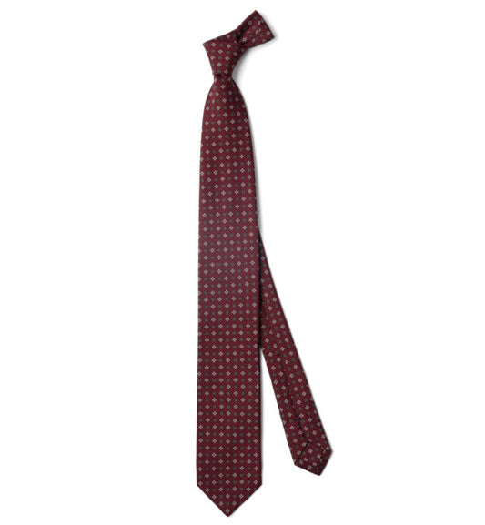 紅色 印花 絲綢領帶