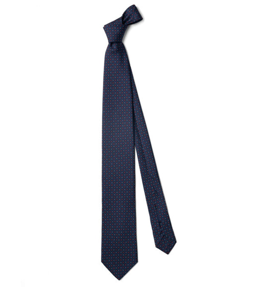 藍色 印花 絲綢領帶